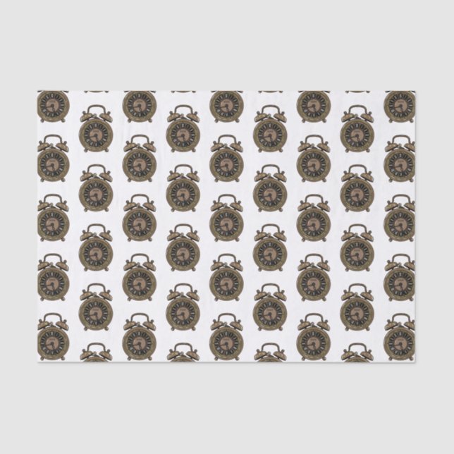 Alarm clock cartoon illustration tissue paper (Front)