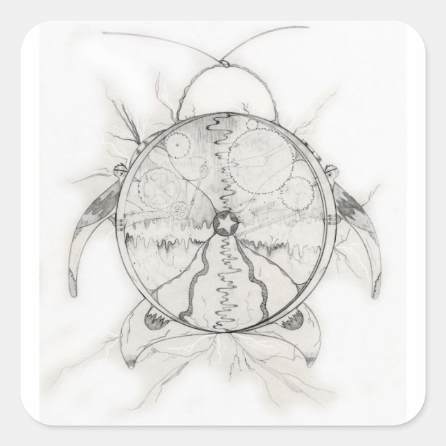 Alarm Clock Time Machine Square Sticker (Front)
