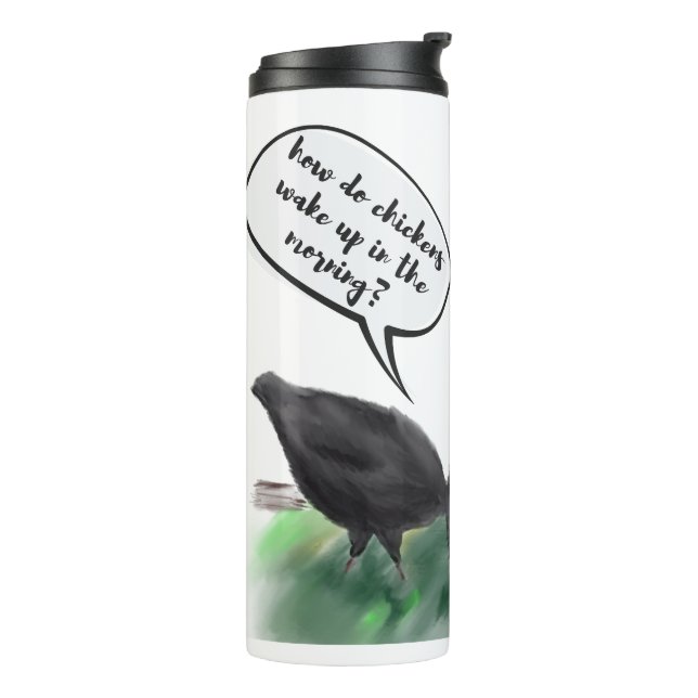 Alarm Cluck (Stylized Chicken Butts & a Dad Joke) Thermal Tumbler (Rotated Left)