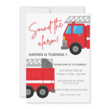 Alarme Camion Invitation d'anniversaire