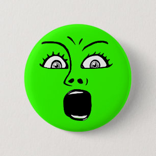 ALARMED! - Green 2 Inch Round Button