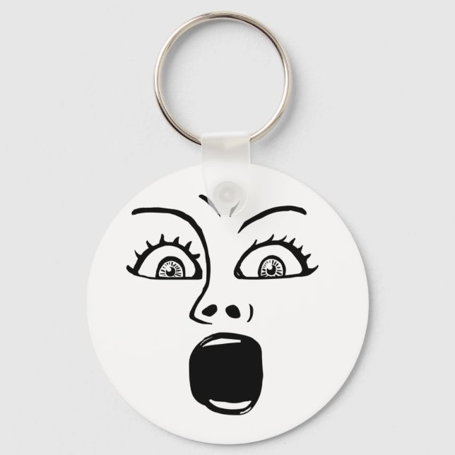 ALARMED! - White Keychain (Front)
