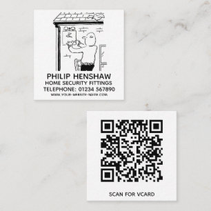 Alarms & Home Security Fittings Square Business Card