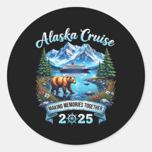 Alaska 2025 Family Vacation Alaska Cruise Matching Classic Round Sticker