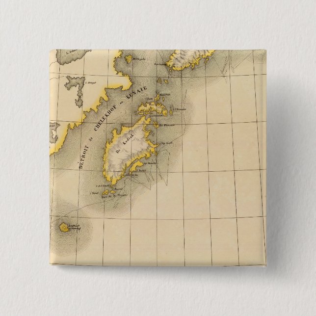 Alaska 22 2 inch square button (Front)