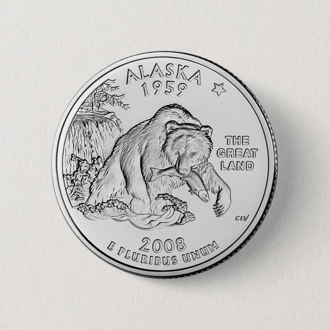 Alaska 2 Inch Round Button (Front)