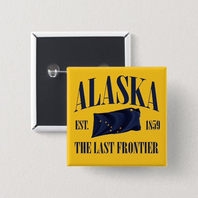 Alaska 2 Inch Square Button (Front & Back)