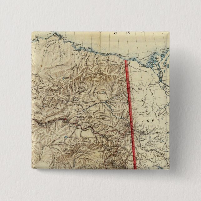 Alaska 5 2 inch square button (Front)