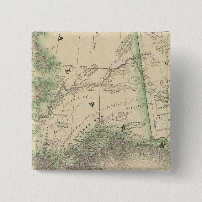 Alaska 9 2 inch square button (Front)