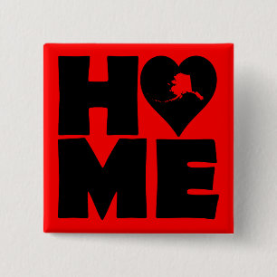 Alaska Accueil Heart State Button Badge Pin