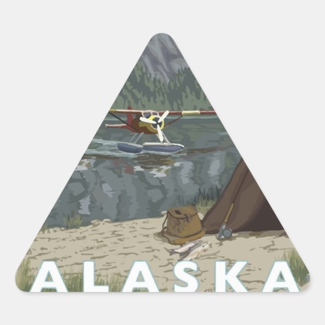 Alaska Airplane Triangle Sticker (Front)
