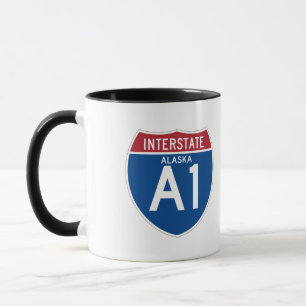 Alaska AK I-A1 Interstate Highway Shield - Mug