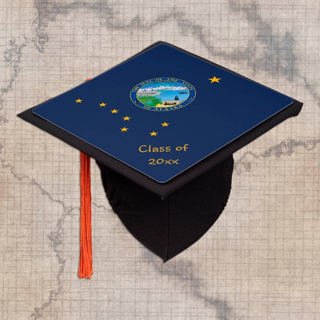 Alaska & Alaska Flag - Students / University Graduation Cap Topper (Creator Uploaded)