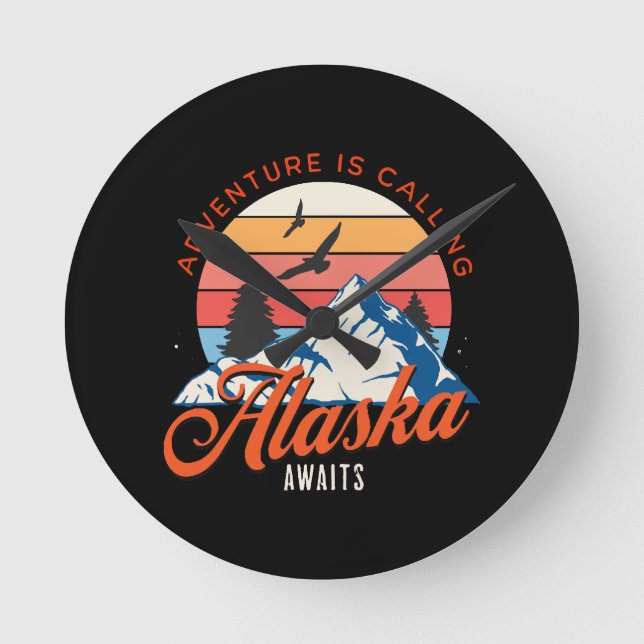Alaska Awaits! Round Clock (Front)