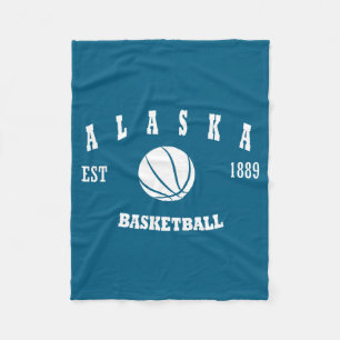 Alaska Basketball Retro Logo  Fleece Blanket