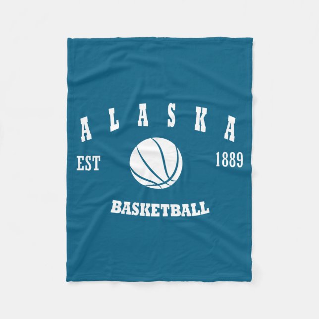 Alaska Basketball Retro Logo  Fleece Blanket (Front)