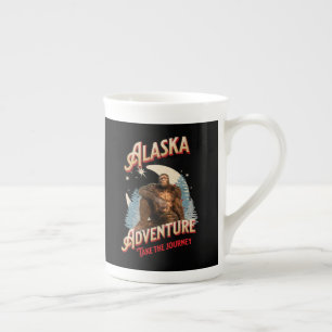 Alaska Bigfoot Adventure Retro Wilderness Art Bone China Mug