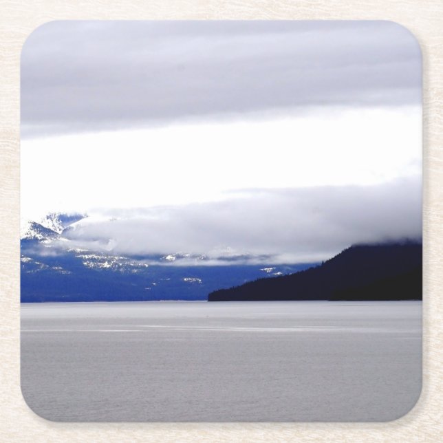 Alaska Blues Square Paper Coaster (Front)