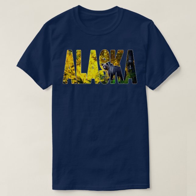 ALASKA Brown Bear on the Hunt USA TShirt (Design Front)