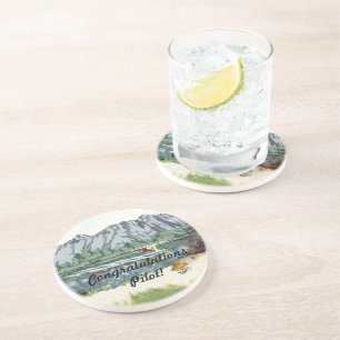 Alaska Bush Plane And Fishing Travel Coaster
