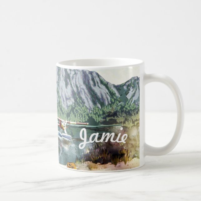 Alaska Bush Plane And Fishing Travel Coffee Mug (Right)