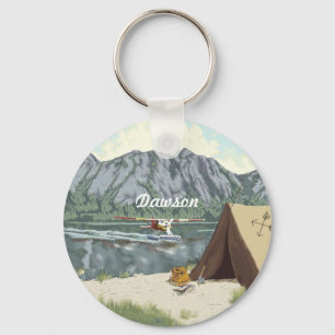 Alaska Bush Plane And Fishing Travel Keychain