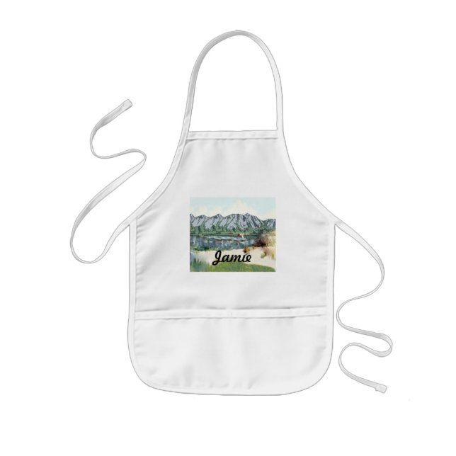 Alaska Bush Plane And Fishing Travel Kids Apron (Front)