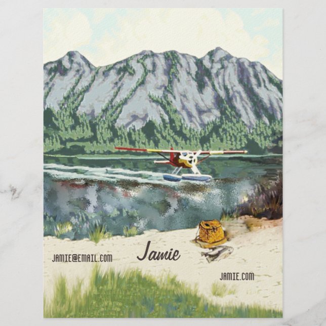 Alaska Bush Plane And Fishing Travel Letterhead (Front)