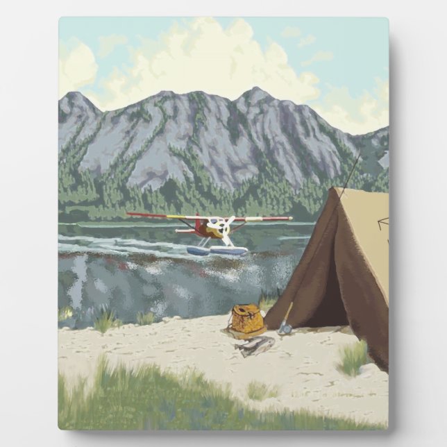 Alaska Bush Plane And Fishing Travel Plaque (Front)