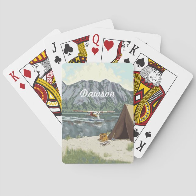 Alaska Bush Plane And Fishing Travel Playing Cards (Back)