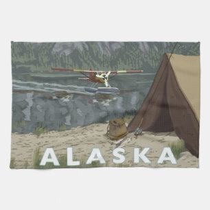Alaska Bush Plane Souvenirs Kitchen Towel