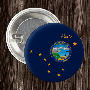Alaska button, patriotic Alaskan Flag fashion 1 Inch Round Button