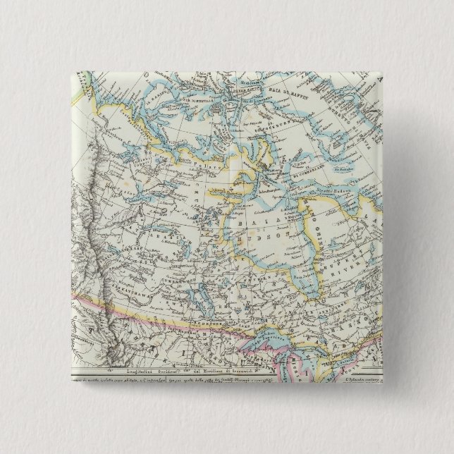 Alaska, Canada, Greenland 2 Inch Square Button (Front)