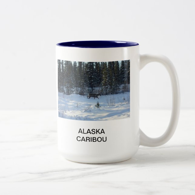 Alaska Caribou Two-Tone Coffee Mug (Right)