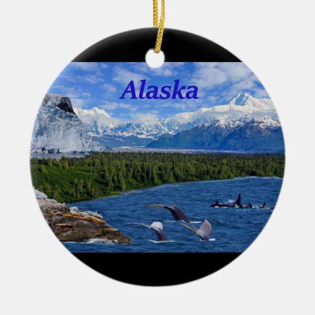 Alaska Ceramic Ornament (Front)