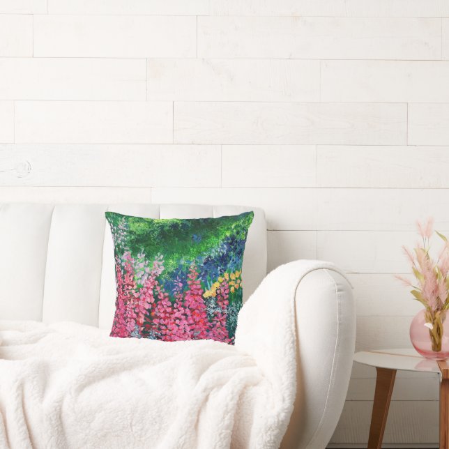 Alaska Chick/ Fireweed Throw Pillow (Couch)