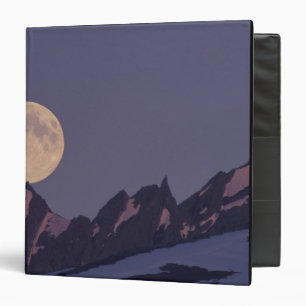 Alaska, Chugach Mountains Full moon rises Binder