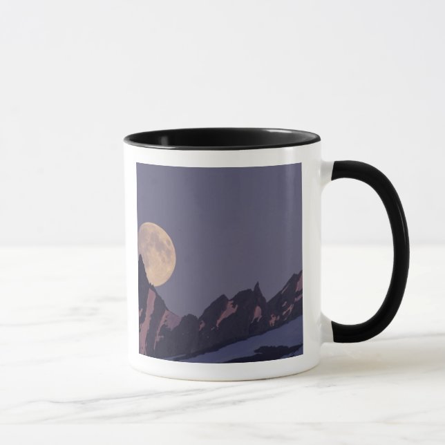 Alaska, Chugach Mountains Full moon rises Mug (Right)