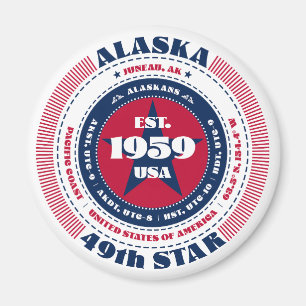 Alaska Circle Typographie Souvenir Magnet