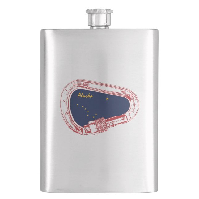 Alaska Climbing Carabiner Hip Flask (Front)