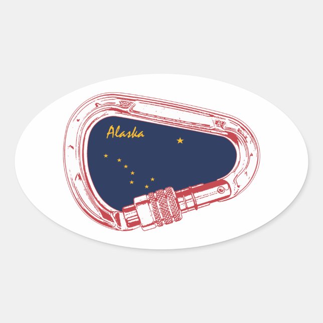Alaska Climbing Carabiner Oval Sticker (Front)