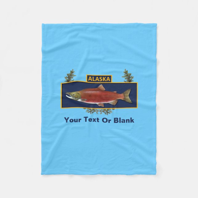 Alaska Combat Fisherman Badge Fleece Blanket (Front)