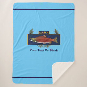 Alaska Combat Fisherman Badge Sherpa Blanket