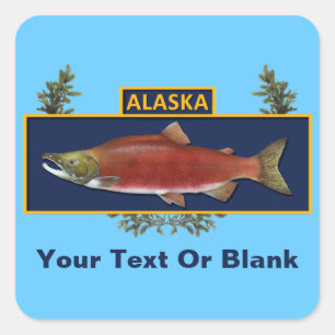 Alaska Combat Fisherman Badge Square Sticker