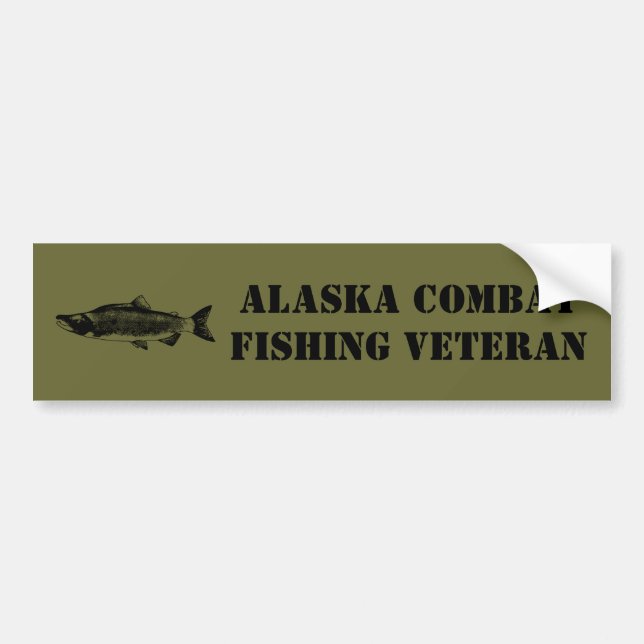 Alaska Combat Fishing Veteran Bumper Sticker (Front)