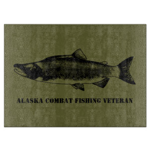 Alaska Combat Fishing Veteran Cutting Board