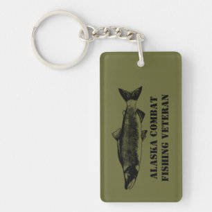 Alaska Combat Fishing Veteran Keychain