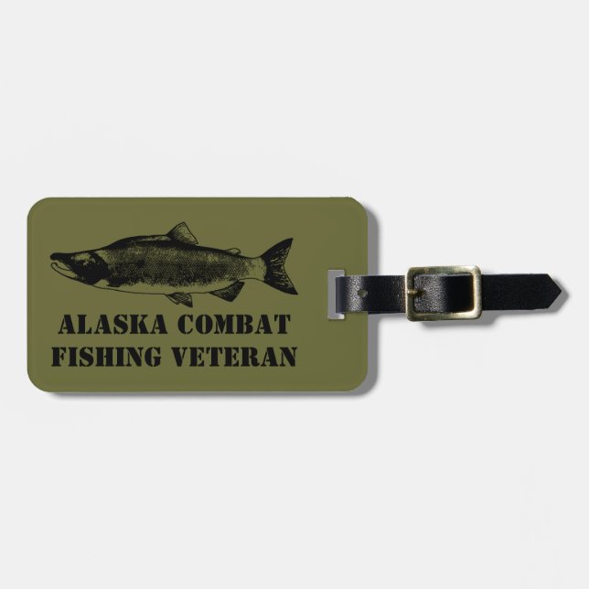 Alaska Combat Fishing Veteran Luggage Tag (Front Horizontal)