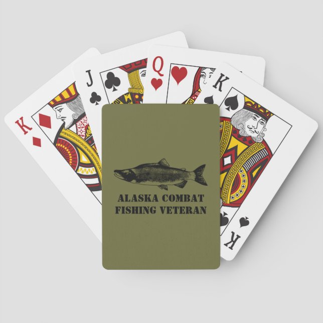 Alaska Combat Fishing Veteran Playing Cards (Back)