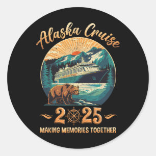 Alaska Cruise 2025 Family Adventure Matching Famil Classic Round Sticker